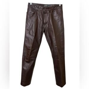 Men's Brown Leather Pants